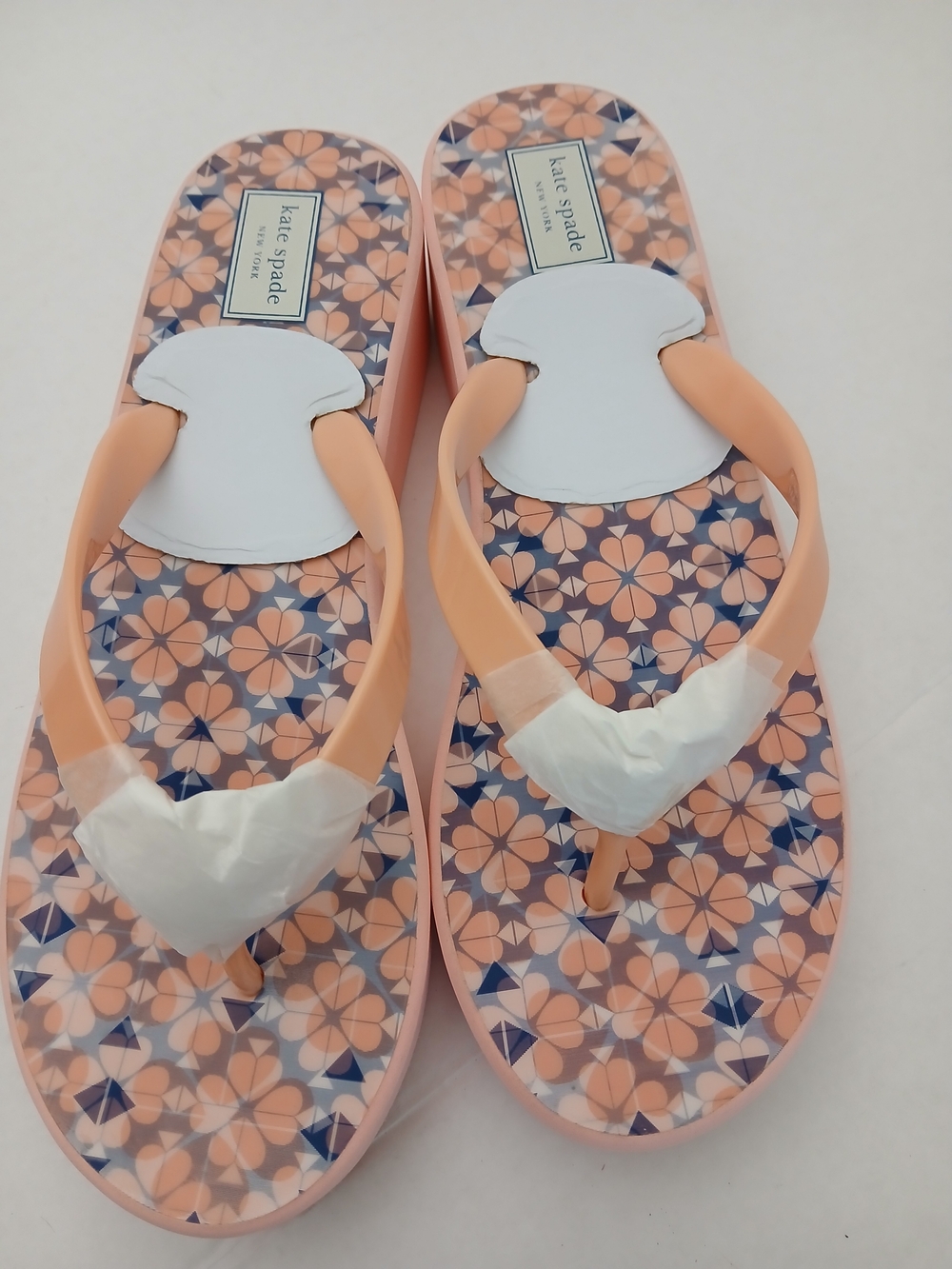 Kate Spade Floral Peach Flip Flop Sandals Size 11B New $30 - Picture 2 of 12